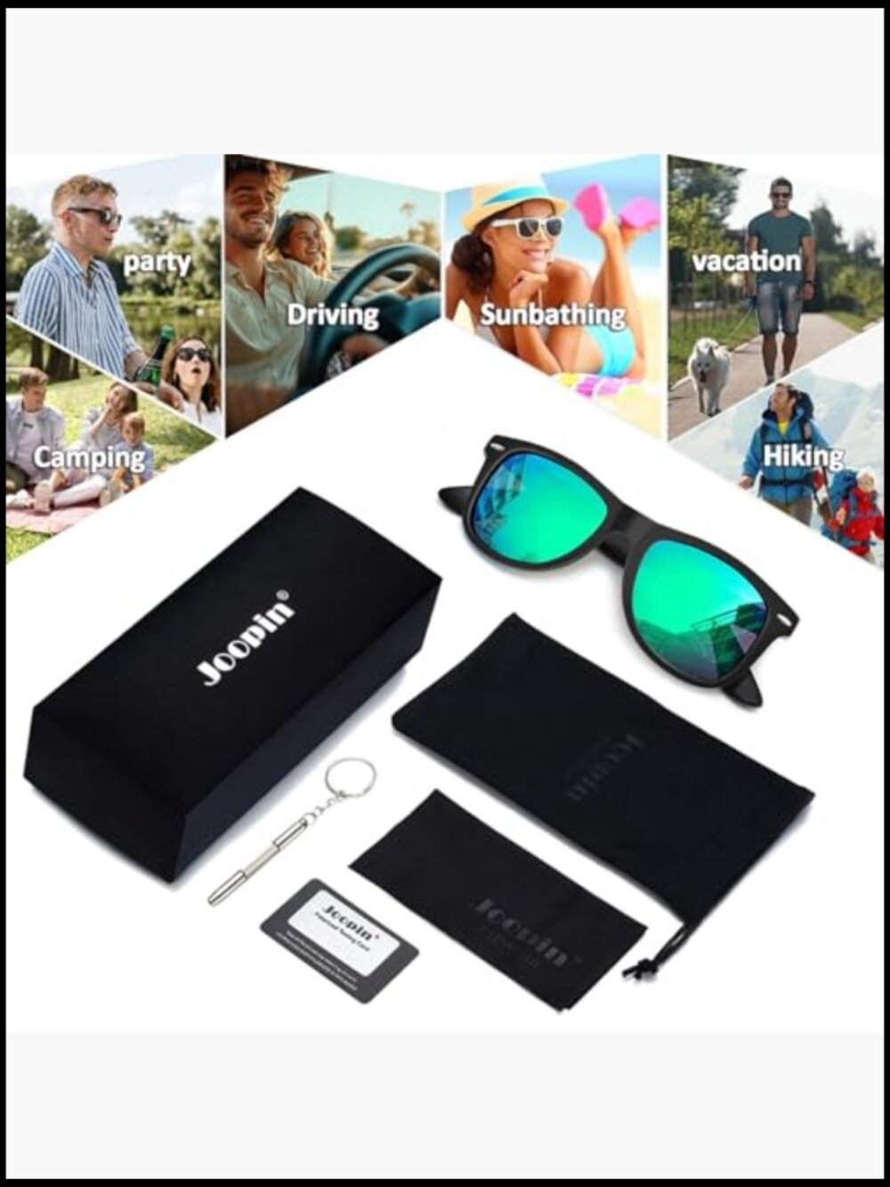 Polarized UV Protection Square Sunglasses with Metal Hinge - Picture 6 of 7